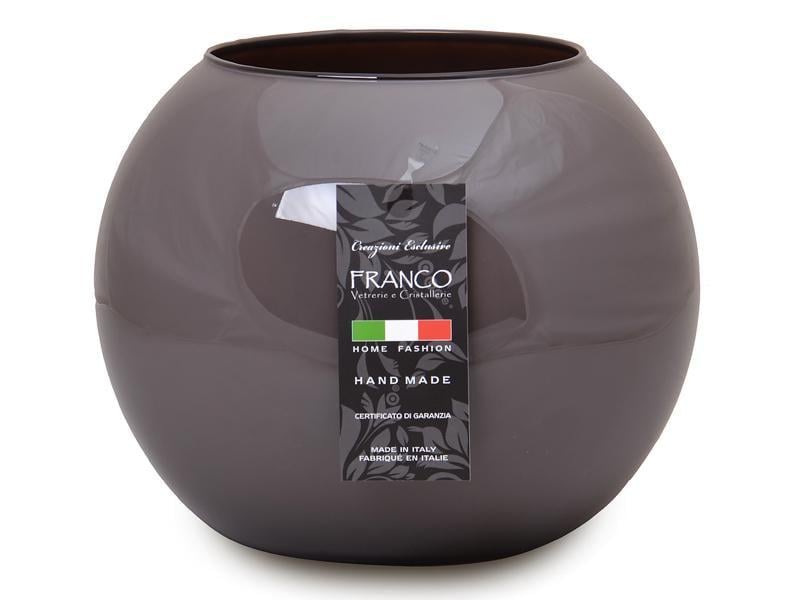 Настольная стеклянная ваза Franco Серый шар 25 см Серый