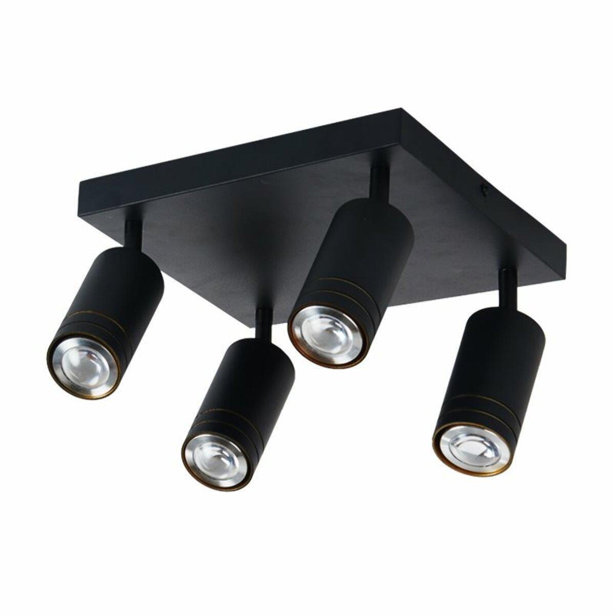 Споты Sirius с поворотными плафонами под четыре лампы GU10 Черный (INN-23700BK)