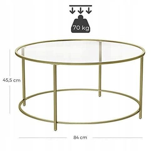 Журнальний столик Leobert Oskar з скляною стільницею Золотий (4638) - фото 3 Журнальний столик Leobert Oskar з скляною стільницею Золотий (4638) - фото 3