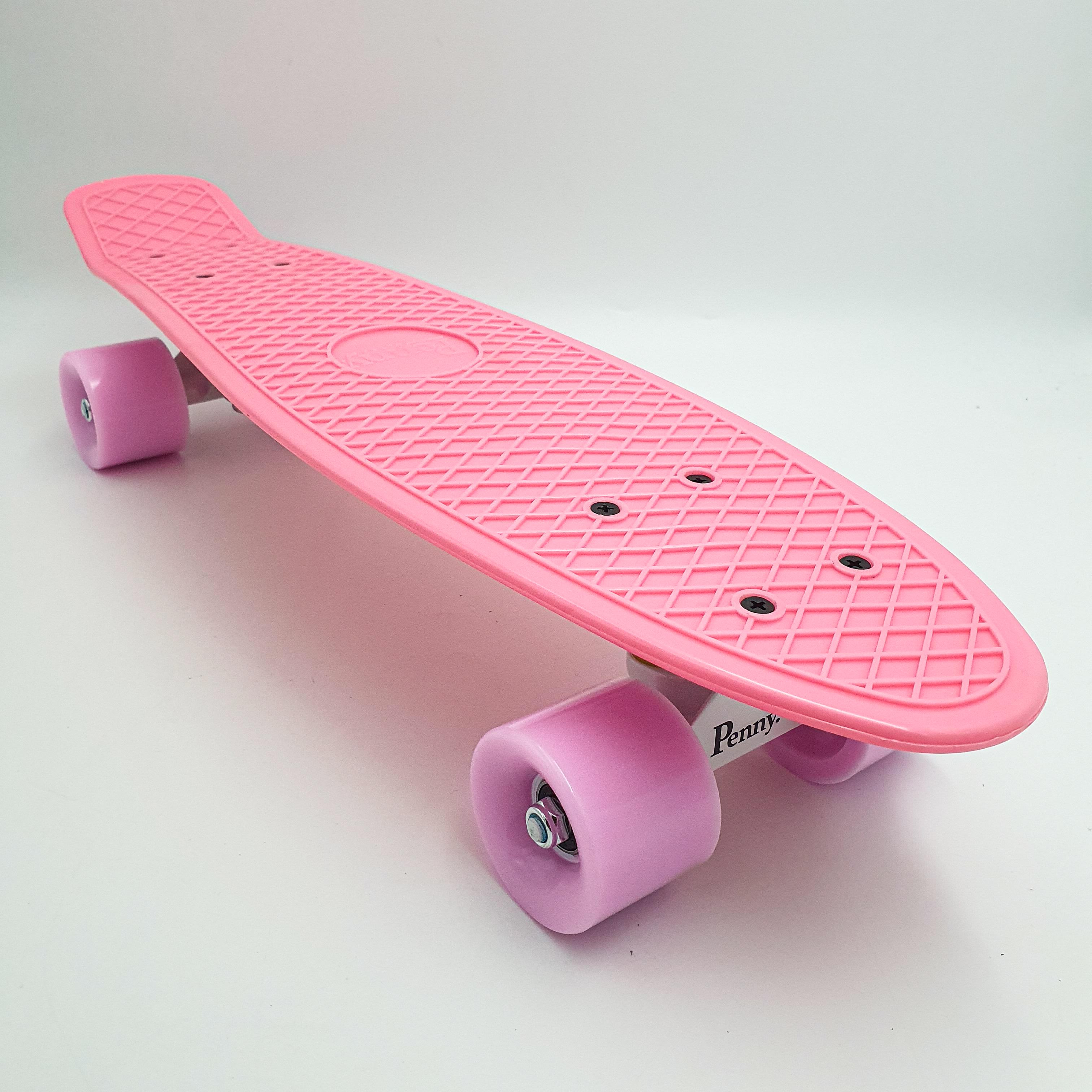 Пенни борд скейт 55х15см до 80кг ABEC 7 матовые колеса скейтборд Penny Board Pastel Series розовый - фото 2