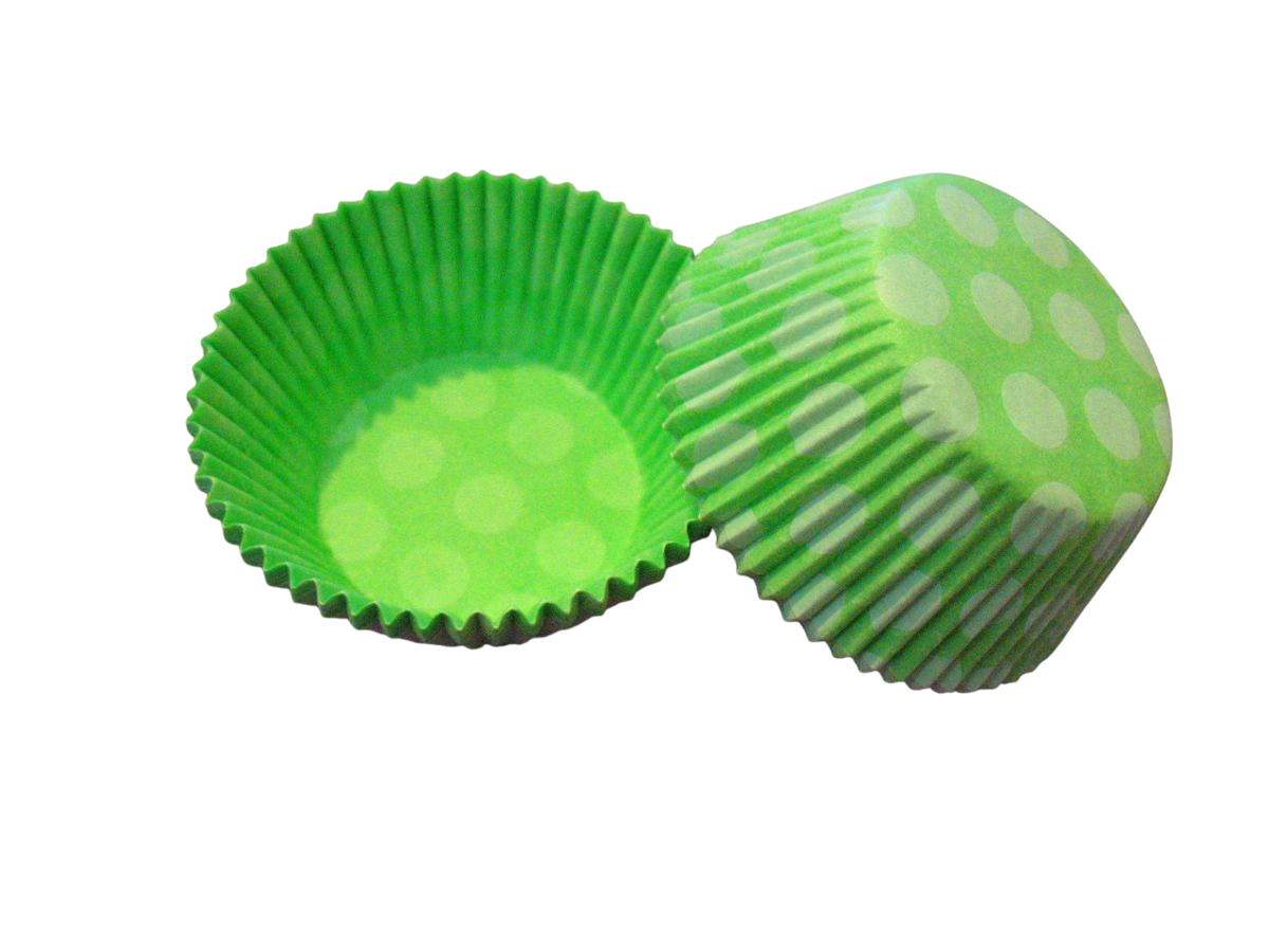 Форма для випічки кексів/капкейків Горох №3 паперові Салатовий/Білий (19572633)