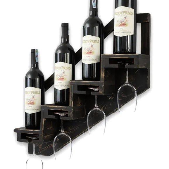 Полка для вина настенная из дерева Таянаги Венге (ПНК-026712)