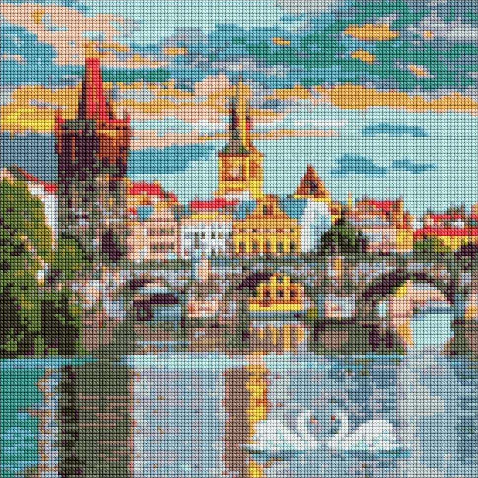 Алмазная мозаика Ranok Creative Вечерняя Прага 40х40 см Идейка (VM-127-A-465)