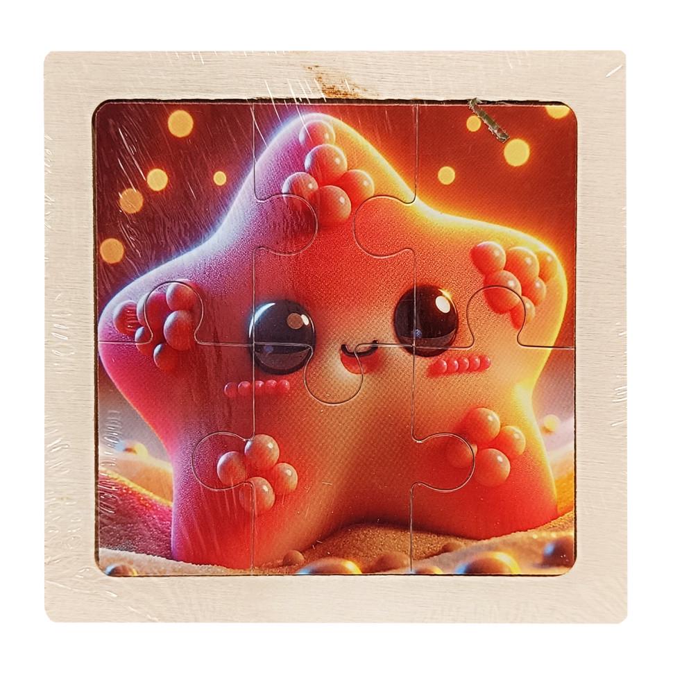 Пазл-вкладиш дерев'яний дитячий Морська зірка MD 1509-9 6 ел. (RLT52697)