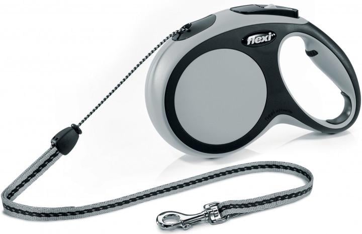Поводок-рулетка Flexi New Comfort M 5 м шнур до 20 кг Серый (1151264329)