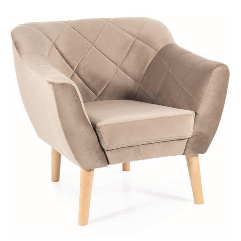 Крісло м'яке Signal KARO 1 Welur Темно-бежевий (KARO1V40BU) - фото 1