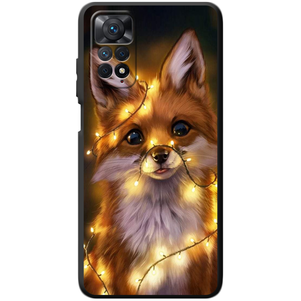 Чехол BoxFace Xiaomi Redmi Note 11 Pro Рождественская лиса Черный силикон (44185-up2399-44083)