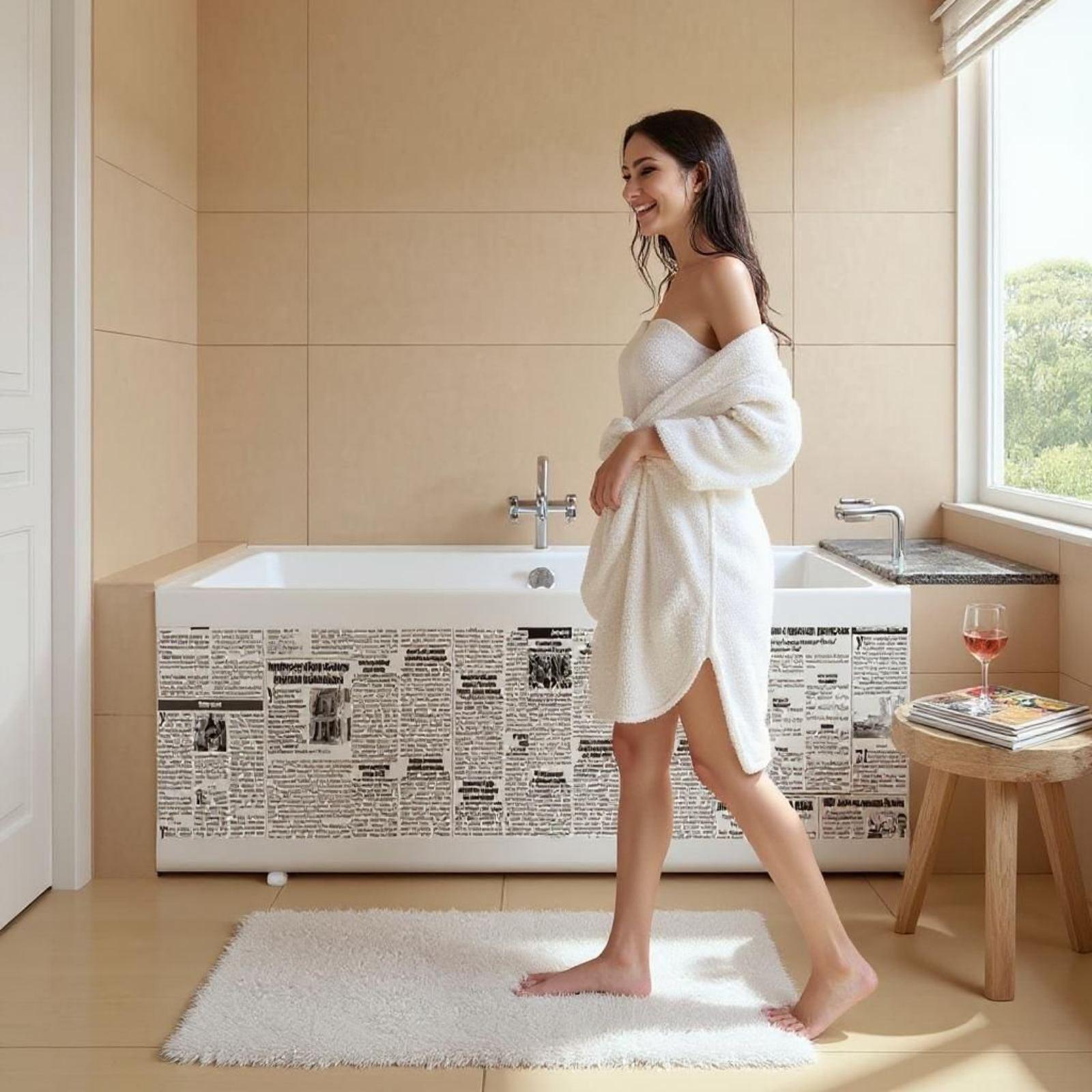 Панель под ванну Газетный шик 160 см (2434) - фото 4