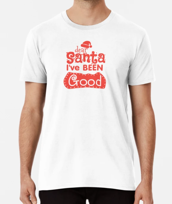 Футболка мужская новогодняя Stedman с принтом Dear Santa I`ve been Good Письмо Санте XL Белый (НГ28-10)