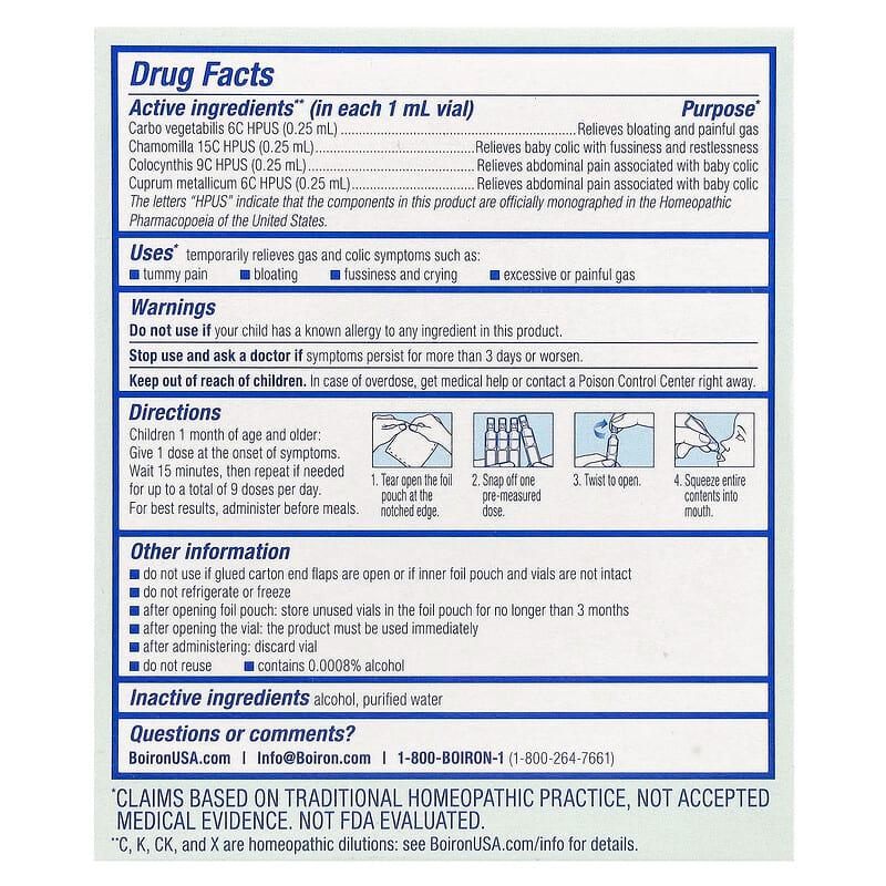 Капли от коликов и газиков для младенцев Boiron CamiliaTummy от 1 месяца/30 доз (971967970) - фото 2