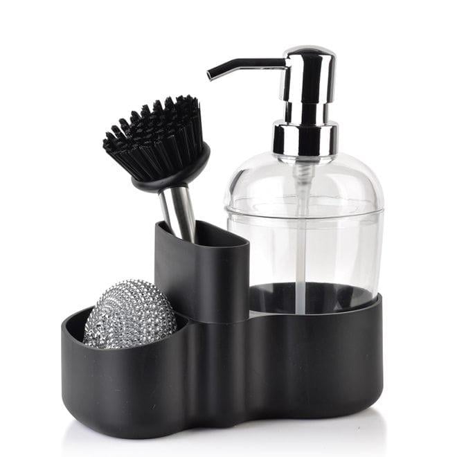 Кухонный диспенсер Flora Basic Kitchen 480 мл со щеткой и проволочной губкой (DR017841)