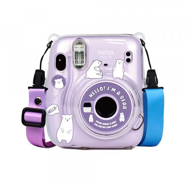 Чехол Fujifilm Instax Mini 11 Case Transparent с наклейками мишки