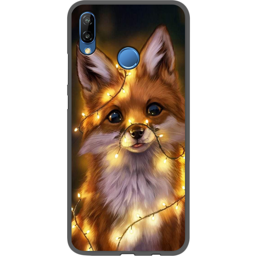 Чехол Boxface Huawei P20 Lite Рождественская лиса Черный силикон (33127-up2399-35158)