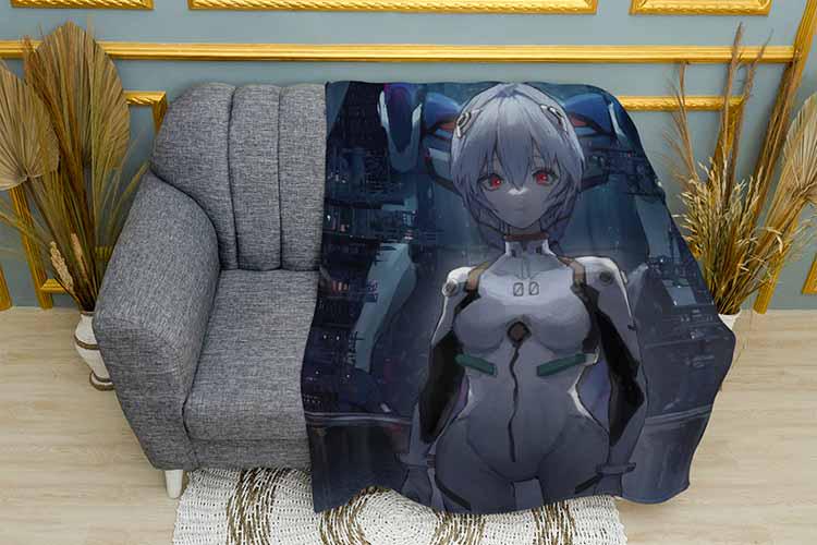 Плед Ayanami Rei with robot Evangelion плюш однослойный 150х210 см (113713-1)