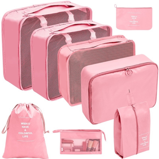 Набор органайзеров дорожный для хранения вещей Travel storage bag 8 шт. Розовый (2877) Набор органайзеров дорожный для хранения вещей Travel storage bag 8 шт. Розовый (2877)