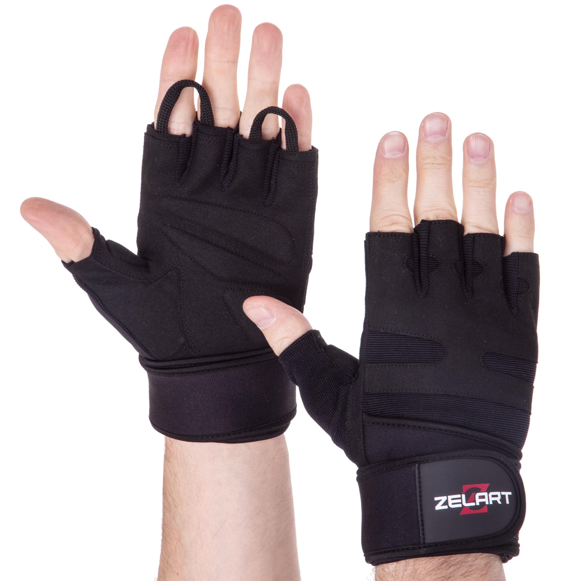 Перчатки для тяжелой атлетики кожаные Zelart SB-161086 XXL Черный (62fa65e8b8fc4d48d24f1129)