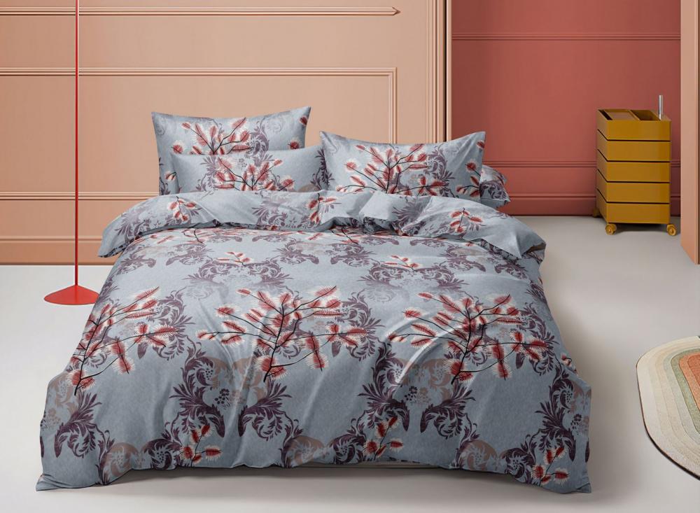 Комплект постельного белья Комфорт текстиль Сатин Модерн 200x220 см Евро с простынью на резинке 50x50 см (КТ_pvu_4962_40_50x50)