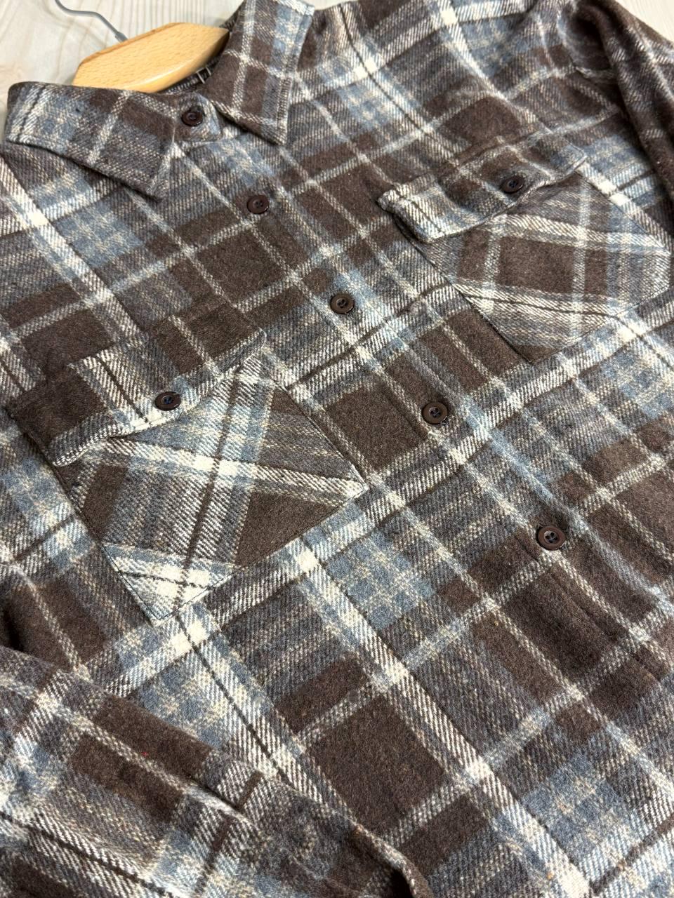 Сорочка жіноча YZY 223 картата оверсайз тепла байка OS Коричневий (5402) - фото 8 Сорочка жіноча YZY 223 картата оверсайз тепла байка OS Коричневий (5402) - фото 8