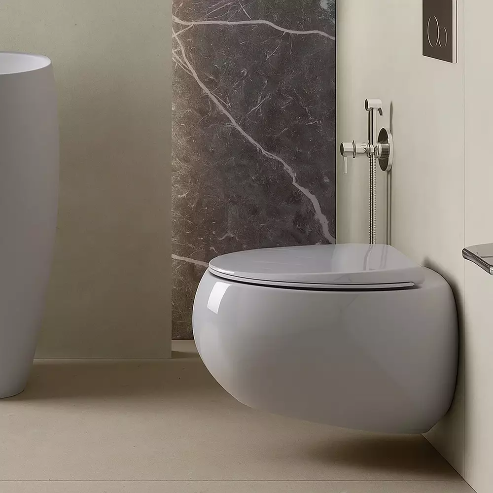 Унитаз подвесной RAK Ceramics Cloud CLOWC1446AWHA безобедочный с крышкой CLOSC3901WH Soft Close (35476169)