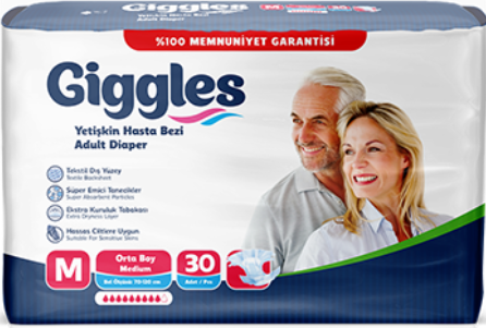 Підгузки для дорослих Giggles Medium 85-125 см 30 шт. 9 крапель