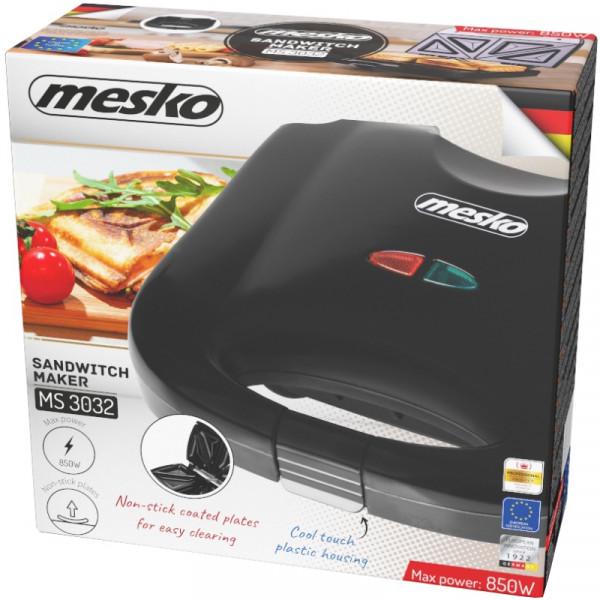 Сендвічниця Mesko MS 3032 850W незмінні пластини вертикальне зберігання Black (MS3032) - фото 5 Сендвічниця Mesko MS 3032 850W незмінні пластини вертикальне зберігання Black (MS3032) - фото 5