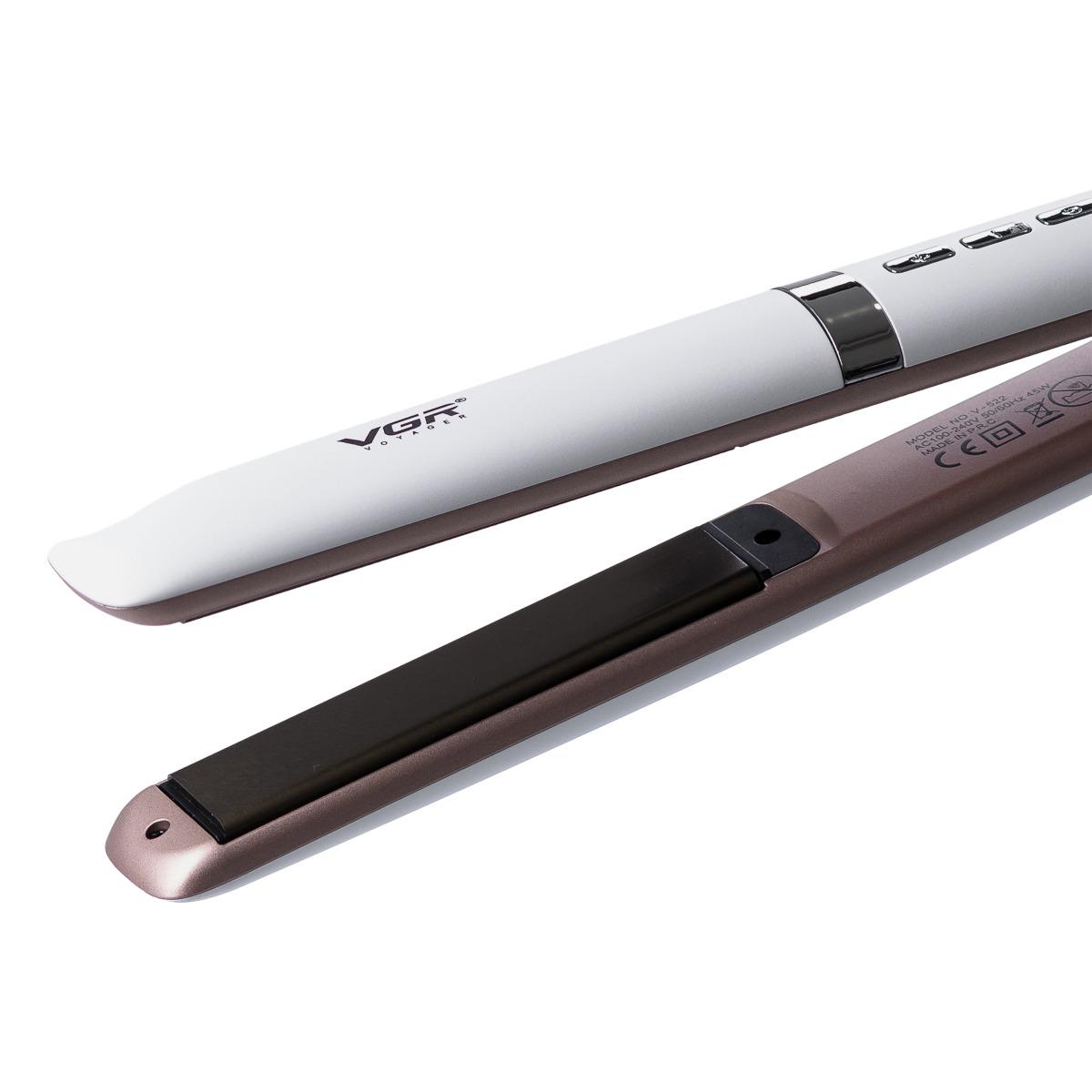 Утюг для выравнивания и укладки волос VGR V-522 с плавающими керамическими пластинами Белый (522L) - фото 4 Утюг для выравнивания и укладки волос VGR V-522 с плавающими керамическими пластинами Белый (522L) - фото 4