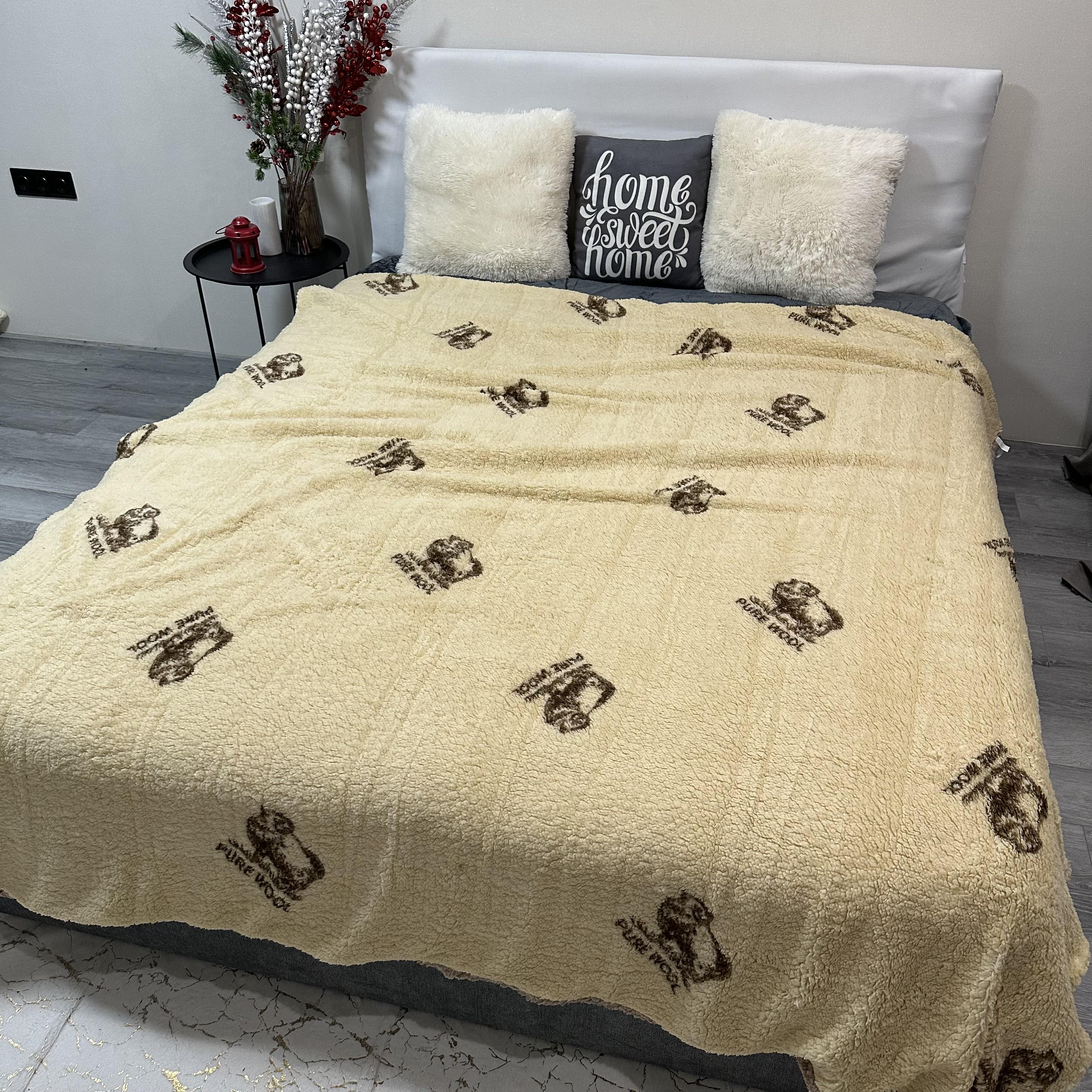 Плед-покрывало двустороннее с рисунком 150х210 см Бежевый (PL-1.5-1) - фото 9