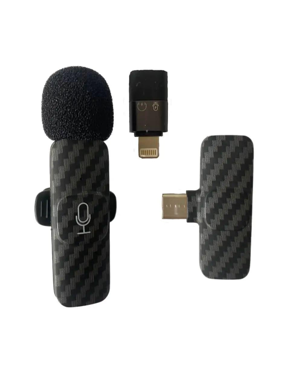 Микрофон петличный беспроводной Lightning/USB-C шумоподавления Plug&Play Черный (0354)