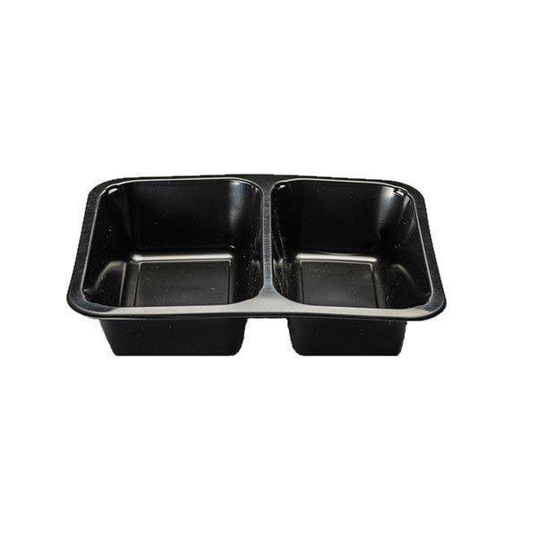 Лоток пищевой Т-2 термо 2 отделения 227х178х30 мм 100 шт. Черный (5656)