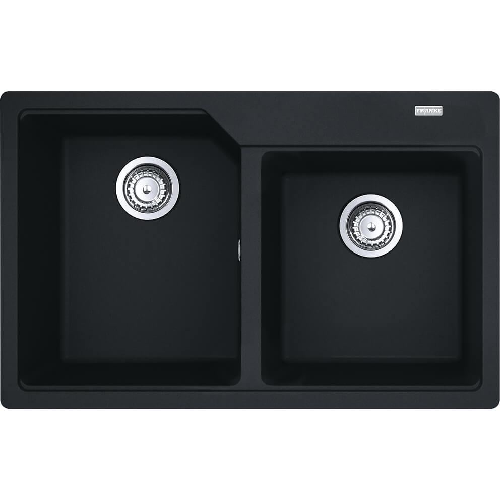 Мойка кухонная Franke гранит 114.0701.791 две чаши 780x500 мм прямоугольная Черный (224305)