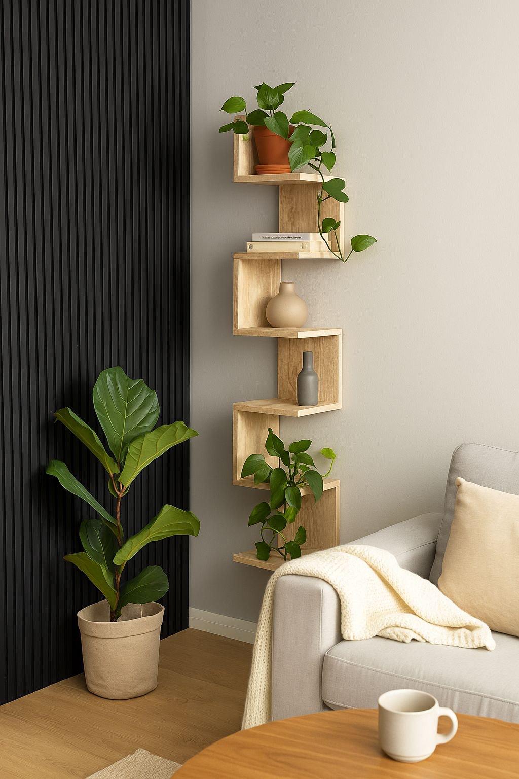 Полка настенная угловая MEBLIBUD P-111 открытая Дуб сонома - фото 2