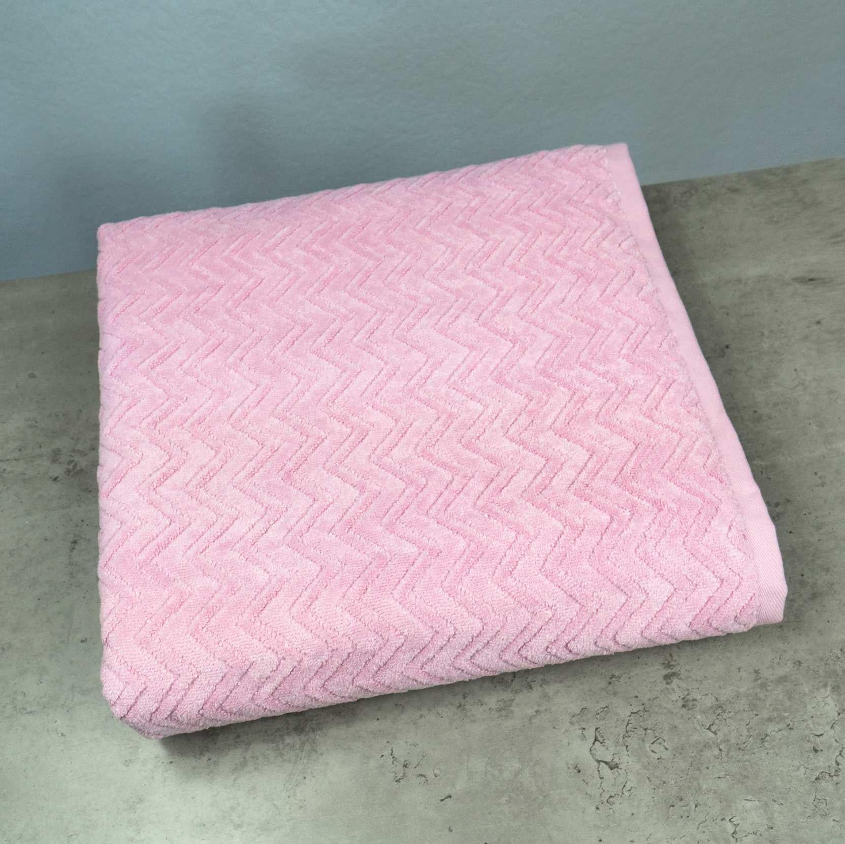 Полотенце банное GM Textile жаккардовое с велюром 70x140 см Розовый (550-140-gv-pink)