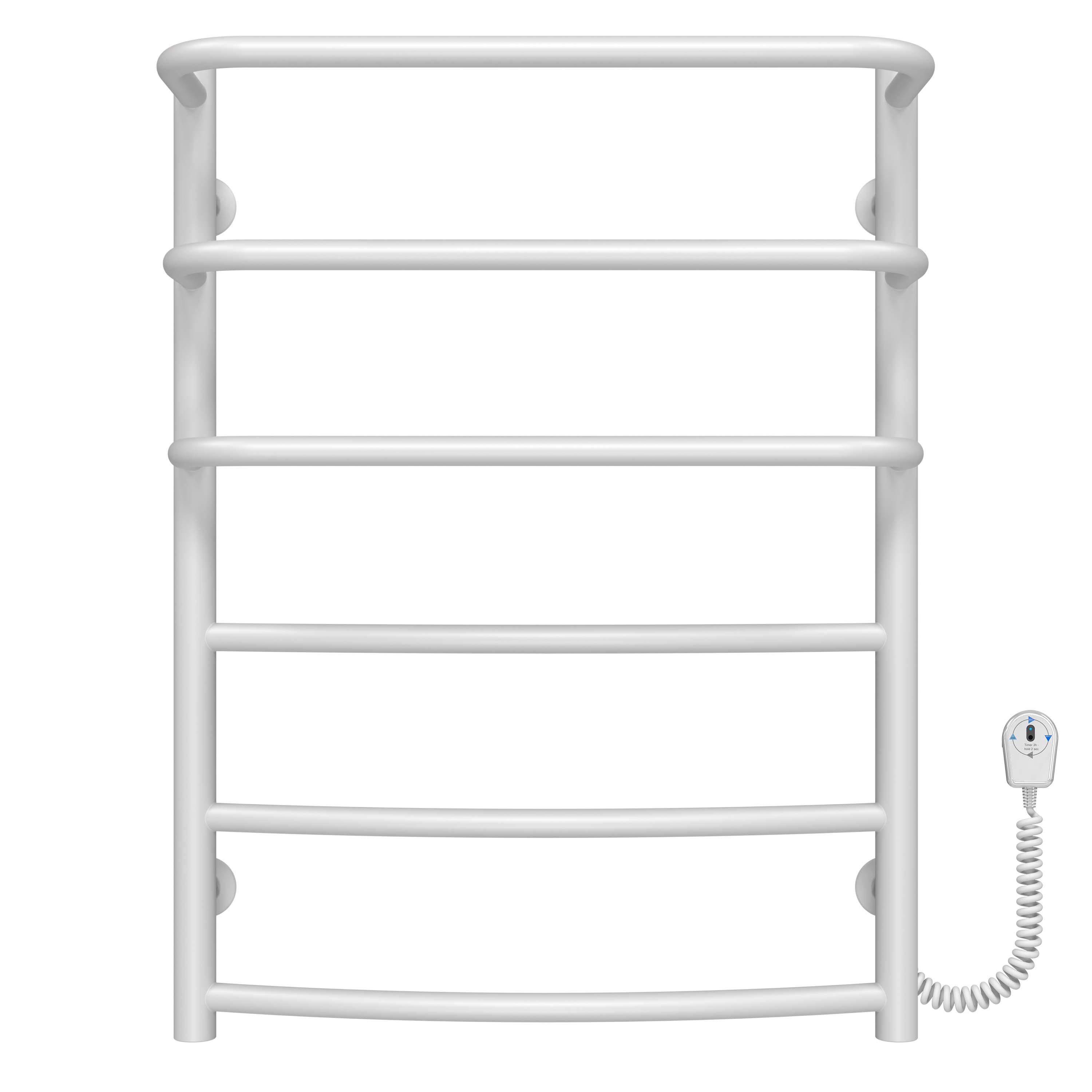 Полотенцесушитель электрический Deffi Каскад Дуга П6 EF16 правое подключение нержавеющая сталь 500х700 мм Белый (C.KD.70.50.6.EWR5)