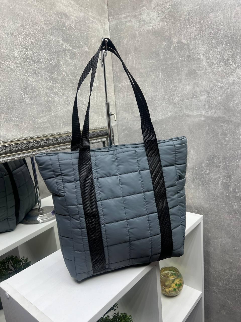 Сумка женская современная городская плащевая ткань 29х39х29х10 см Серый