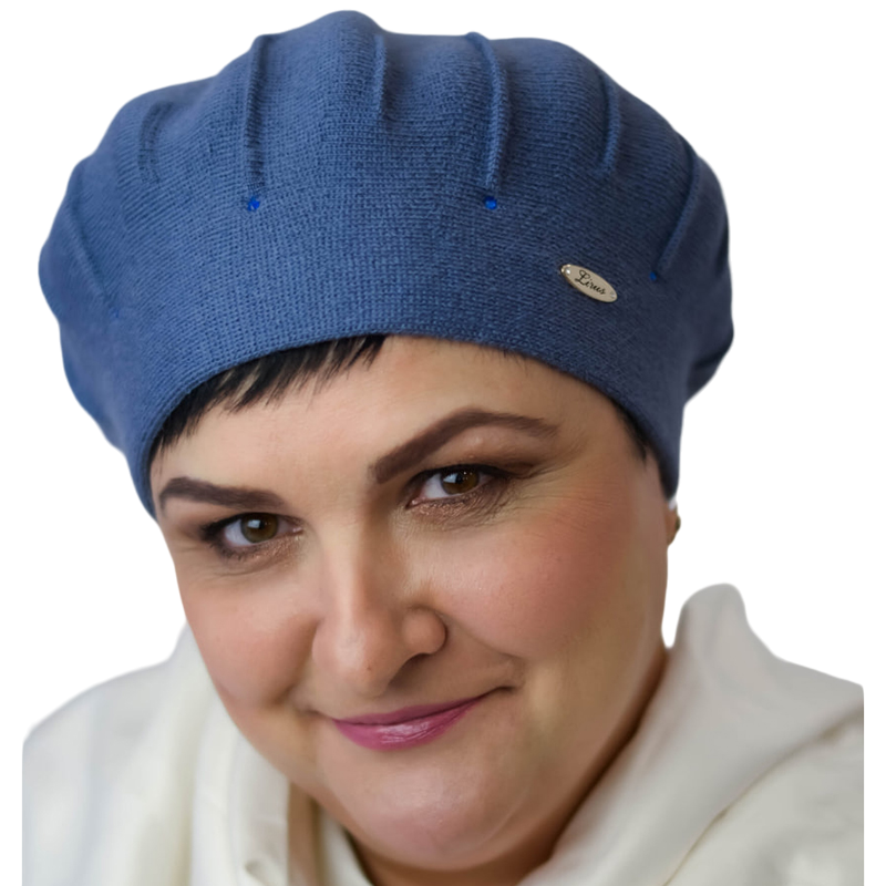 Берет женский Lirus Тома двойной на стойке Джинсовый