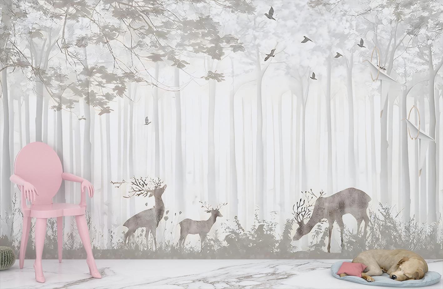 Фотошпалери флізелінові Upstream Сім'я оленів 230х153 см (S5KID-087/3) - фото 3 Фотошпалери флізелінові Upstream Сім'я оленів 230х153 см (S5KID-087/3) - фото 3