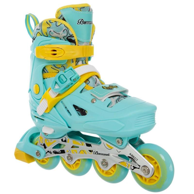 Роликовые коньки раздвижные детские Banwei BW-220 с защитой и шлемом р. 31-34 Мятный (BW-220_Мятный_S_(31-34) - фото 7 Роликовые коньки раздвижные детские Banwei BW-220 с защитой и шлемом р. 31-34 Мятный (BW-220_Мятный_S_(31-34) - фото 7