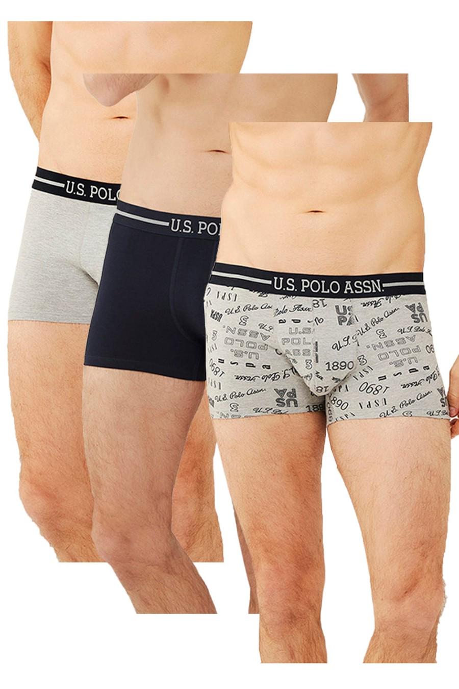 Трусы боксеры U.S. Polo ASSN р. 54/2XL Серый/Синий (74241)