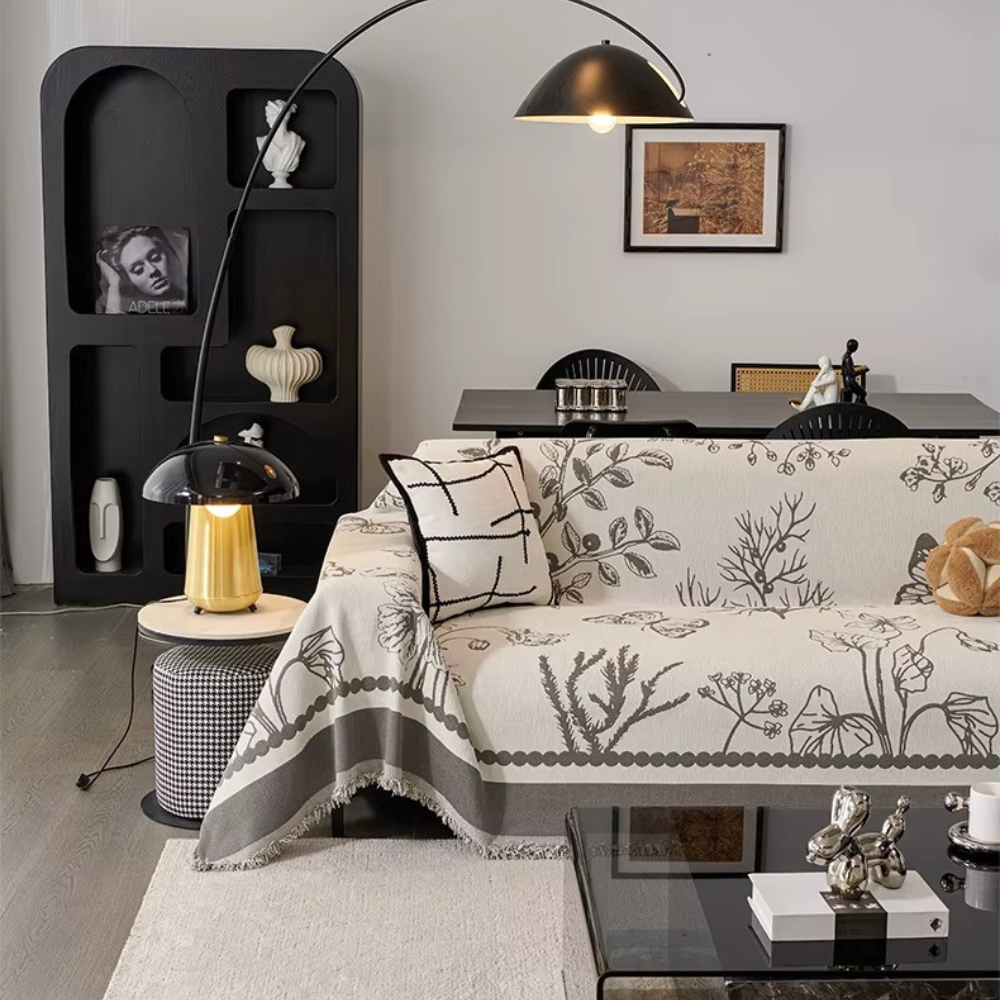 Плед покрывало на диван и кровать для мягкой мебели узор бабочка 180х230 см Серый - фото 3 Плед покрывало на диван и кровать для мягкой мебели узор бабочка 180х230 см Серый - фото 3