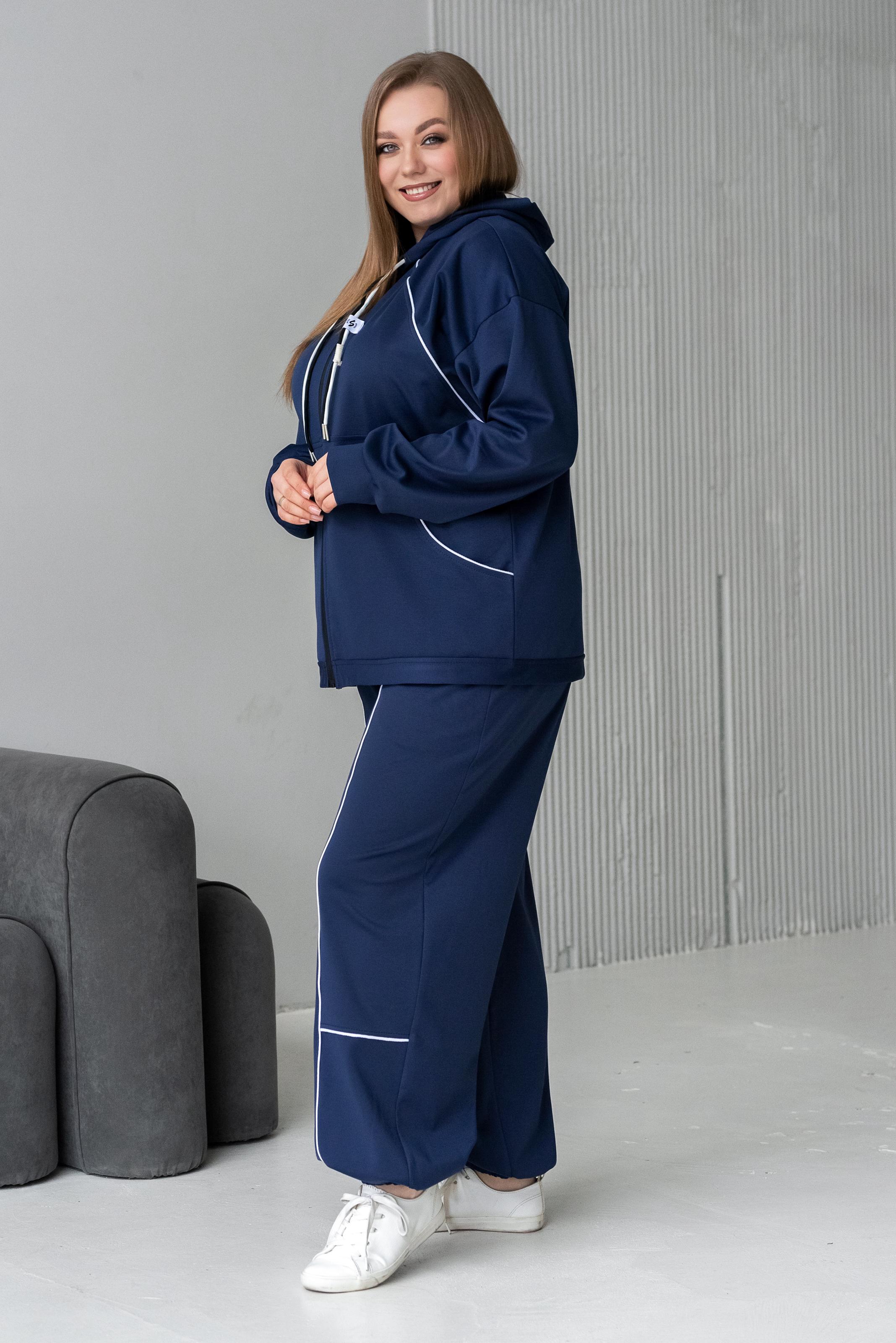 Спортивный костюм женский Тэч р. 52 Синий - фото 5 Спортивный костюм женский Тэч р. 52 Синий - фото 5