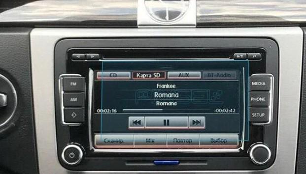 Стекло защитное Pixsel гибридный глянец на монитор Volkswagen CC 6,3“ 2012-2016
