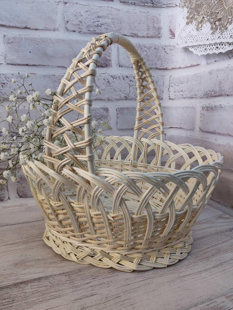 Корзина плетеная пасхальная овальная 35х29х14 см с ручкой 16 см (283130)