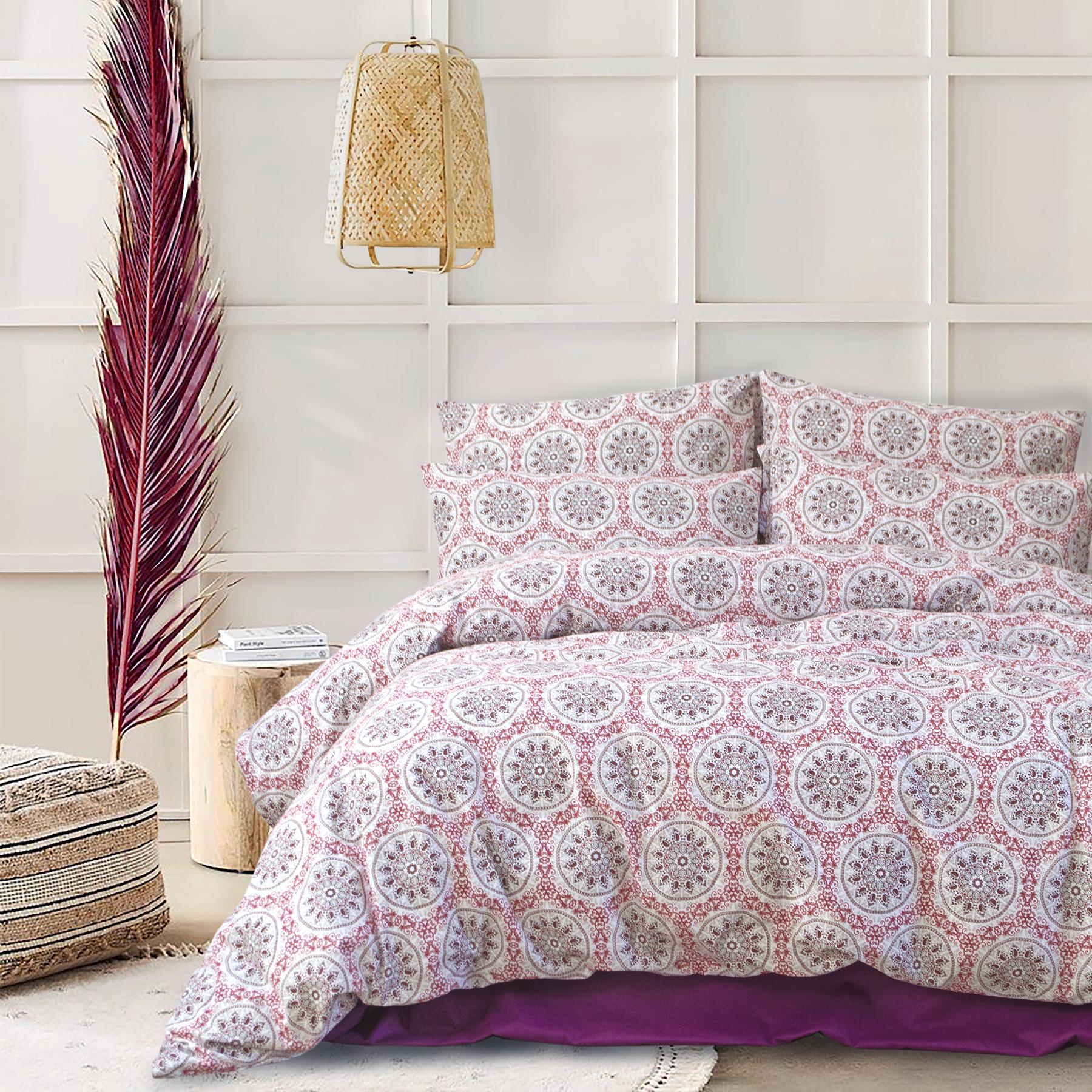 Постельное белье Lotus Premium Esther семейный Бордовый (11396159)