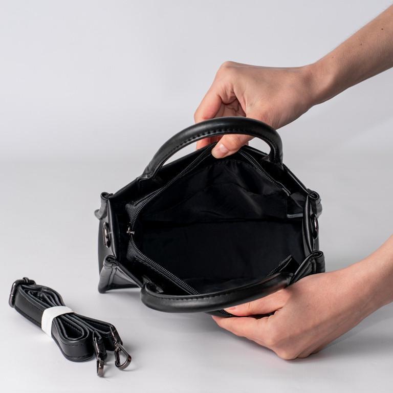 Сумка женская XENIA № 03-24 маленькая классическая из гладкой экокожи Черный - фото 2 Сумка женская XENIA № 03-24 маленькая классическая из гладкой экокожи Черный - фото 2