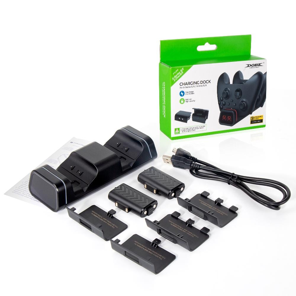 Зарядна док-станція Dobe для двох геймпадів Microsoft Xbox Series S/X/One c LED індикаторами статусу зарядки (9358991)
