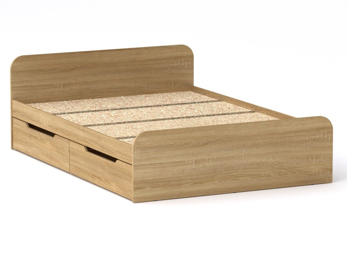 Ліжко двоспальне Компаніт Віола 140 4 ящика 204,2х145,2х67 см Дуб сонома (14978)