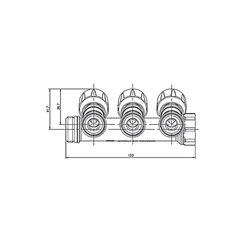 Колектор із регульованими вентилями Roho R809-03 3/4"x3/4" EK (RO0250) - фото 2