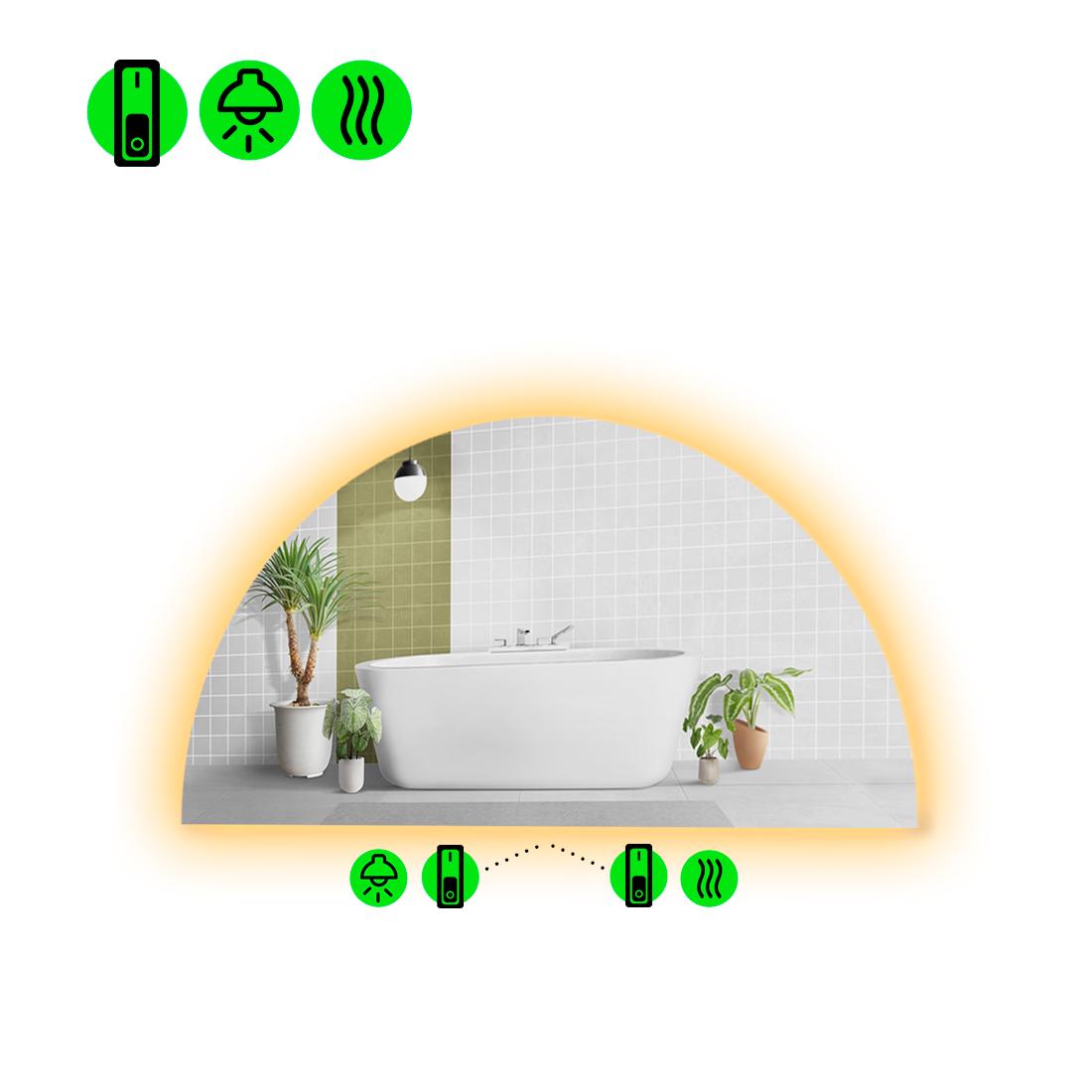 Зеркало с LED подсветкой Cerhio 2 70x35 см (8738124)