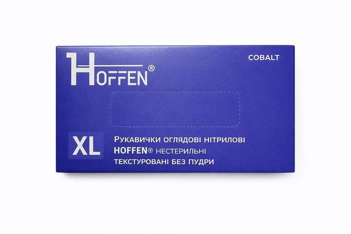 Рукавички нітрилові HOFFEN без пудри кобальт XL 100 шт.