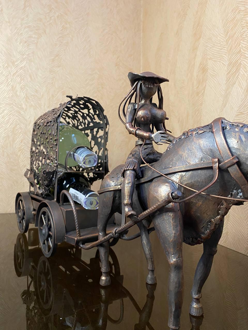 Підставка для пляшок Олень на 2 шт. металева 31х15х70 см - фото 3 Підставка для пляшок Олень на 2 шт. металева 31х15х70 см - фото 3